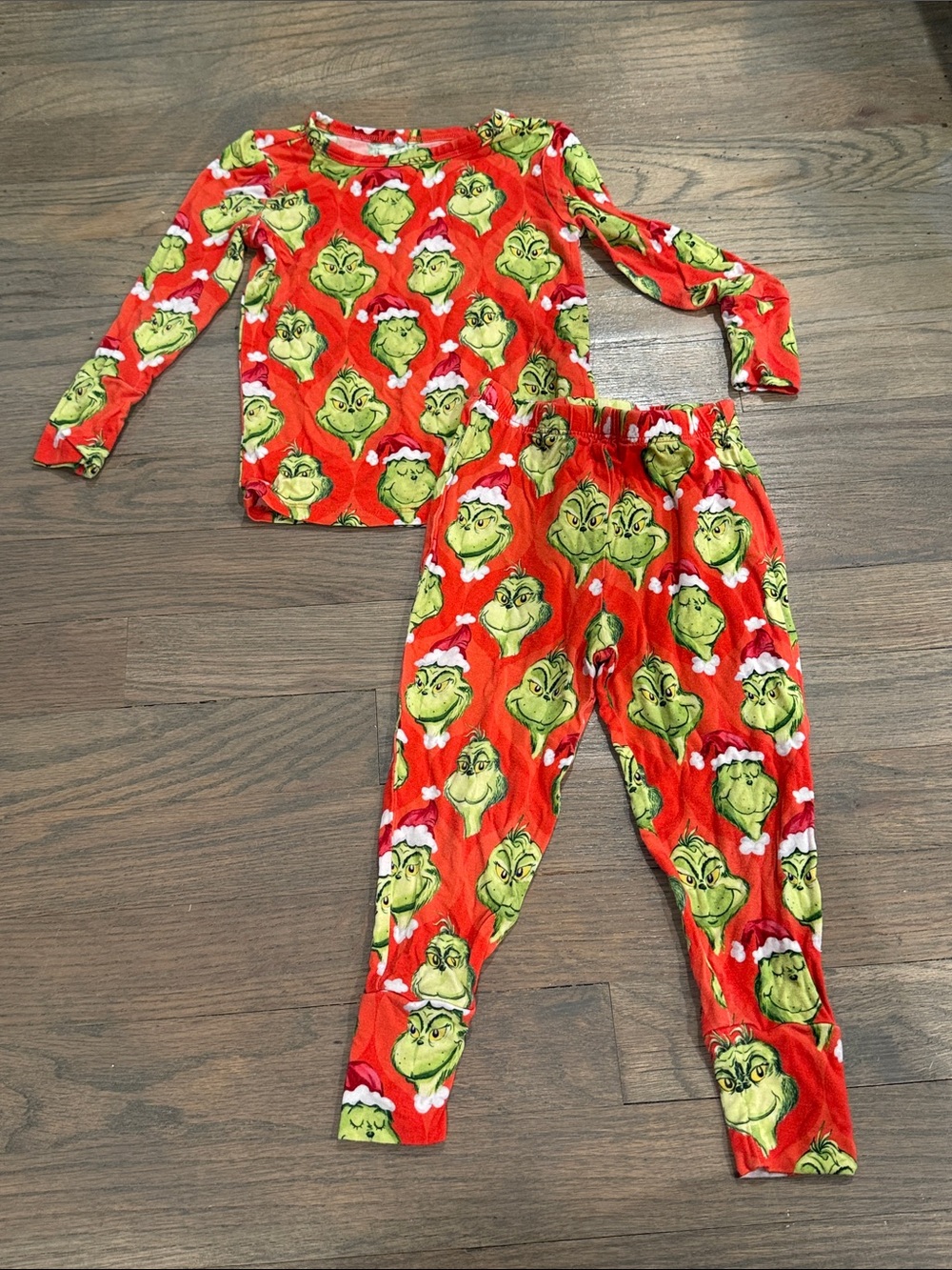 Posh Peanut Red and Green Grinch Holiday Pajama Set